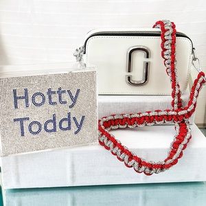 Crystal Rhinestones Braided Purse Handbag Crossbody Guitar Strap.